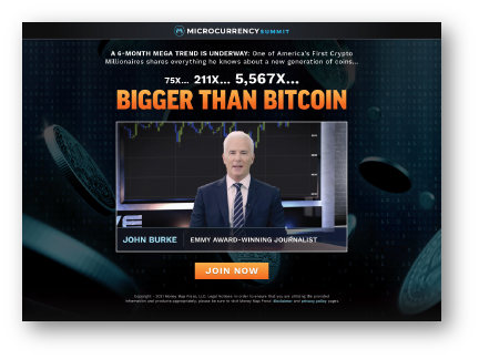 Alternative Wealth Network Landing Page